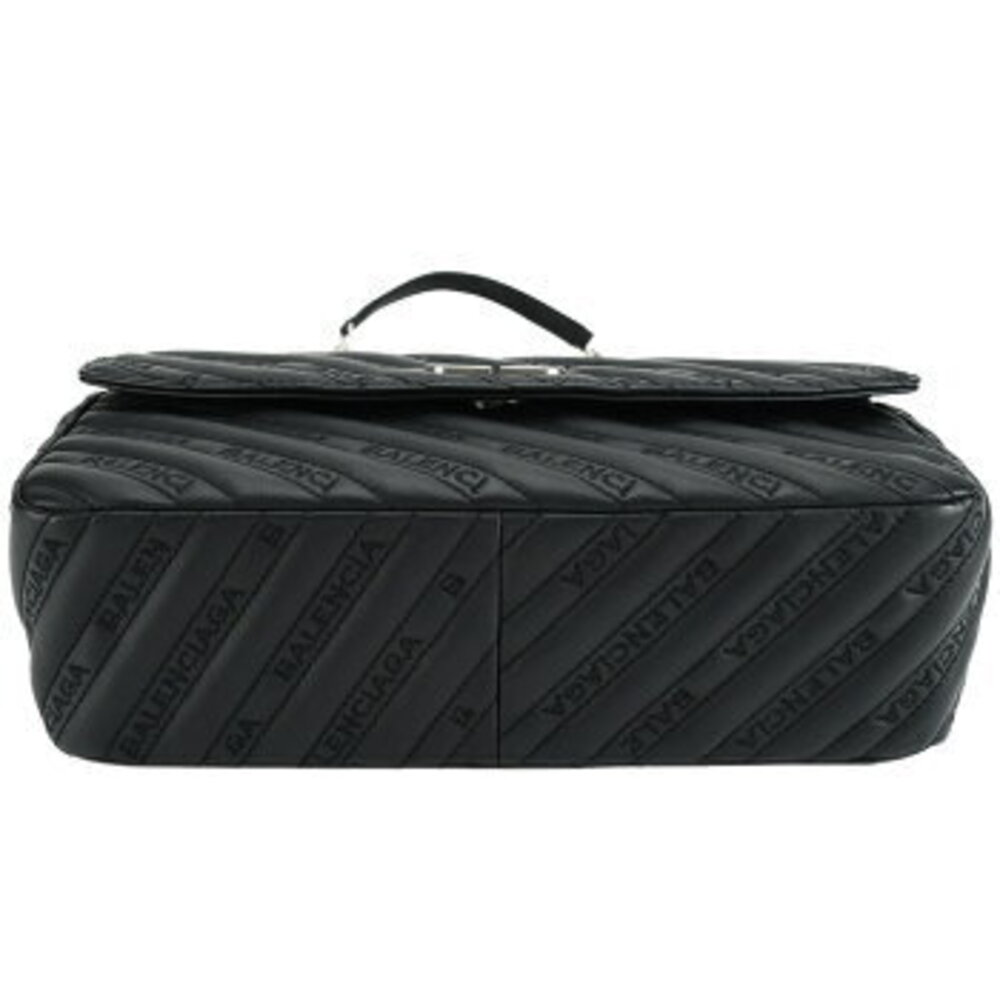 Balenciaga Round Chain Shoulder Bag Crossbody Bag black leather logo - Picture 5 of 8